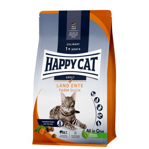 [斷貨中, 未有返貨日期] Happy Cat 1.3kg Culinary 1+ years ((ADULT)) Farm Duck Grain-Free 鴨肉+馬鈴薯 成貓配方 無穀物貓乾糧 1.3公斤 (70566)
